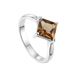 URBAN ISLAND кольцо Smoky Topaz Square Cut | Smoky