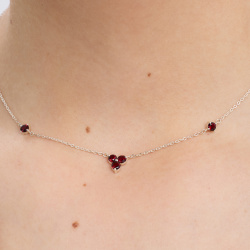 INFANTA Чокер Principessa Trifoglio piccolo с гранатами в серебре