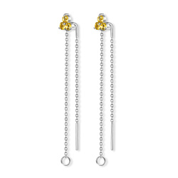 INFANTA Серьги протяжки Principessa Trifoglio piccolo с цитринами в серебре