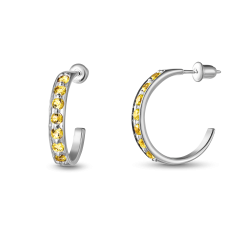 INFANTA Серьги-полукольца Traccia дорожка с цитринами
