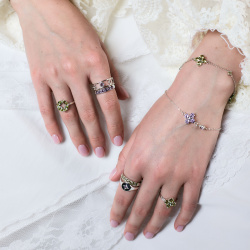 INFANTA Кольцо Principessa Marchesa с хризолитами в серебре