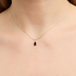 INFANTA Чокер Principessa Goccia с гранатом в серебре