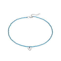 URBAN ISLAND чокер с подвеской-сердцем Forget Me Not голубой