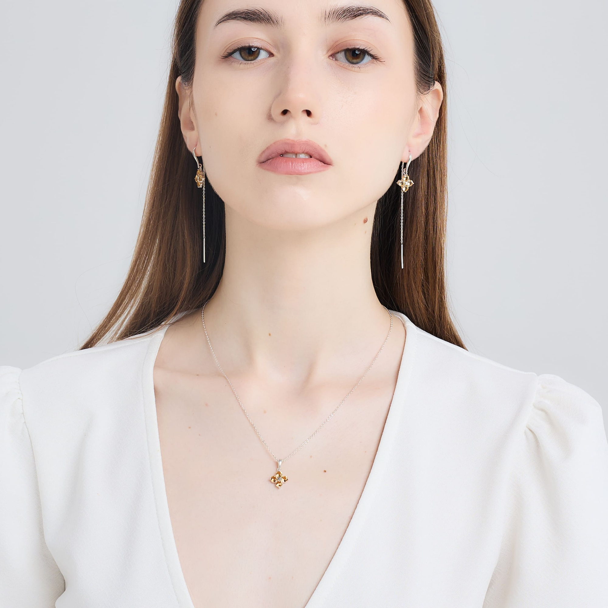 INFANTA Кулон Principessa Quadrifoglio с цитринами круг