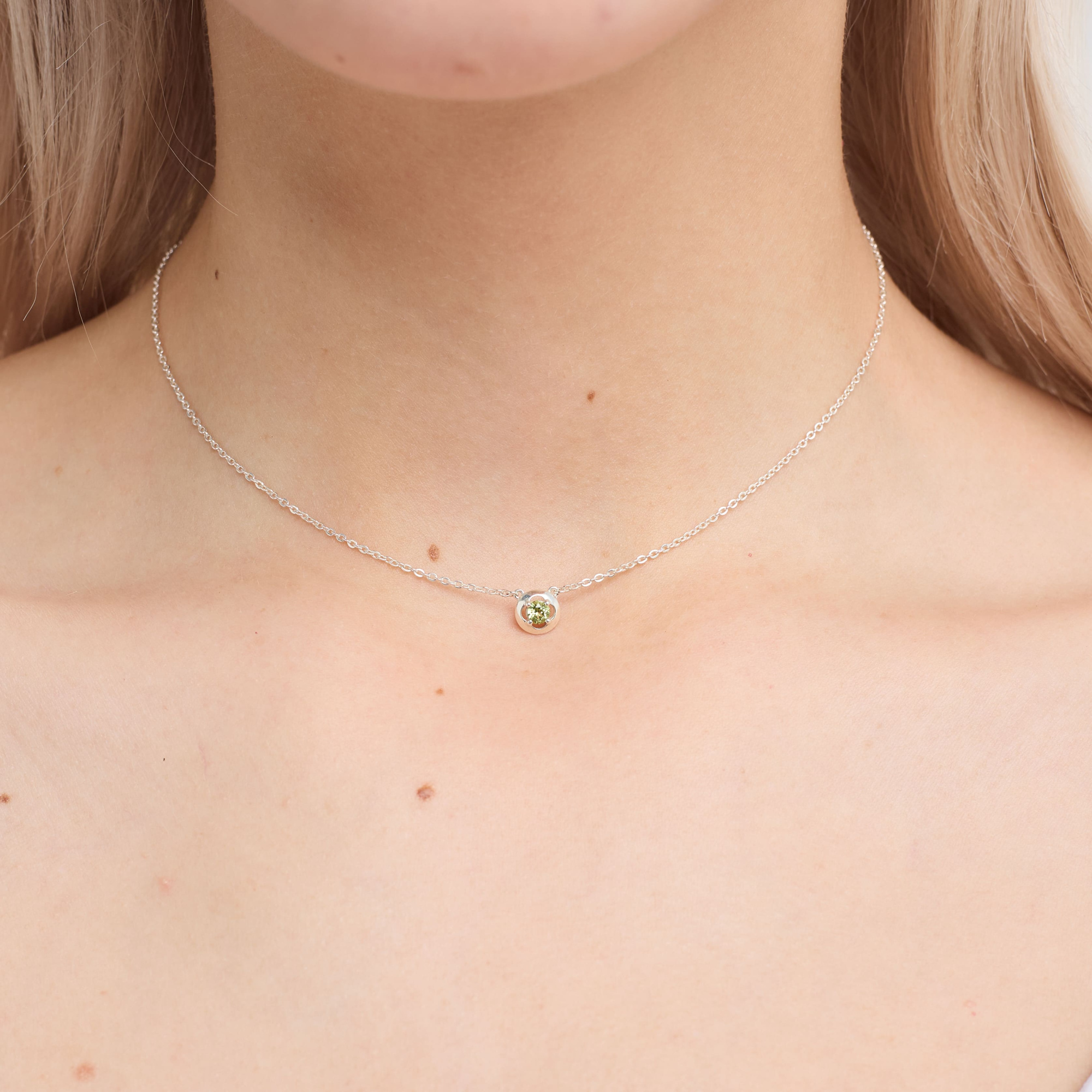 INFANTA Чокер Principessa Cerchio с хризолитом в серебре