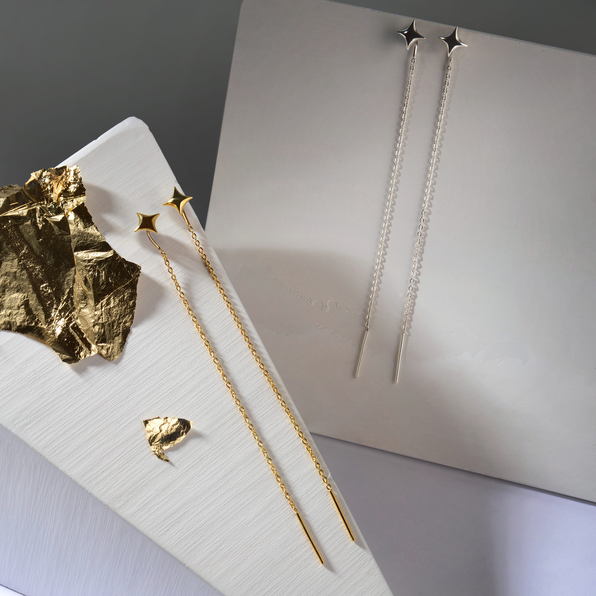 INFANTA Серьги-протяжки Stella 100 позолота