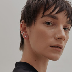 INFANTA Серьги гвоздики Grano Grande серебро