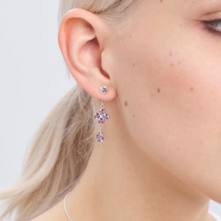 Серьги-трансформеры Principessa Дарья с аметистами