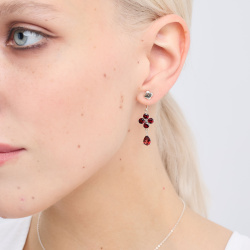 Серьги-трансформеры Principessa Екатерина с гранатами