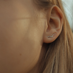 MS. MARBLE серьга-клаймбер Movement серебро правый