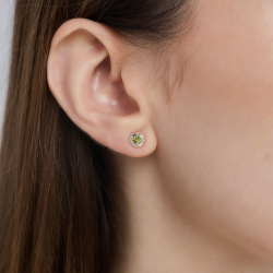 INFANTA Пусеты круглые Principessa Cerchio с хризолитами в серебре