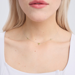 INFANTA Чокер Principessa Trifoglio piccolo с хризолитами в серебре