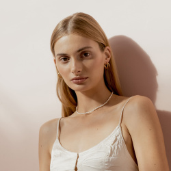 MS. MARBLE Чокер с жемчугом серебро