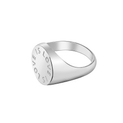 MS. MARBLE Кольцо-печатка Love is Love серебро