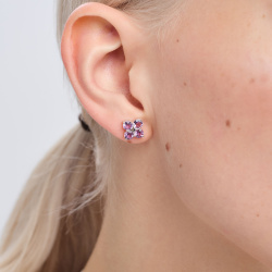 INFANTA Пусеты Principessa Quadrifoglio с аметистами в серебре