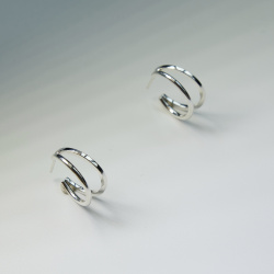 MS. MARBLE Серьги с двойным сечением Karma new age серебро