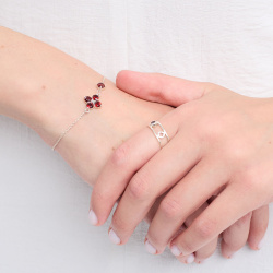 INFANTA Браслет Principessa Asimmetrico с гранатами