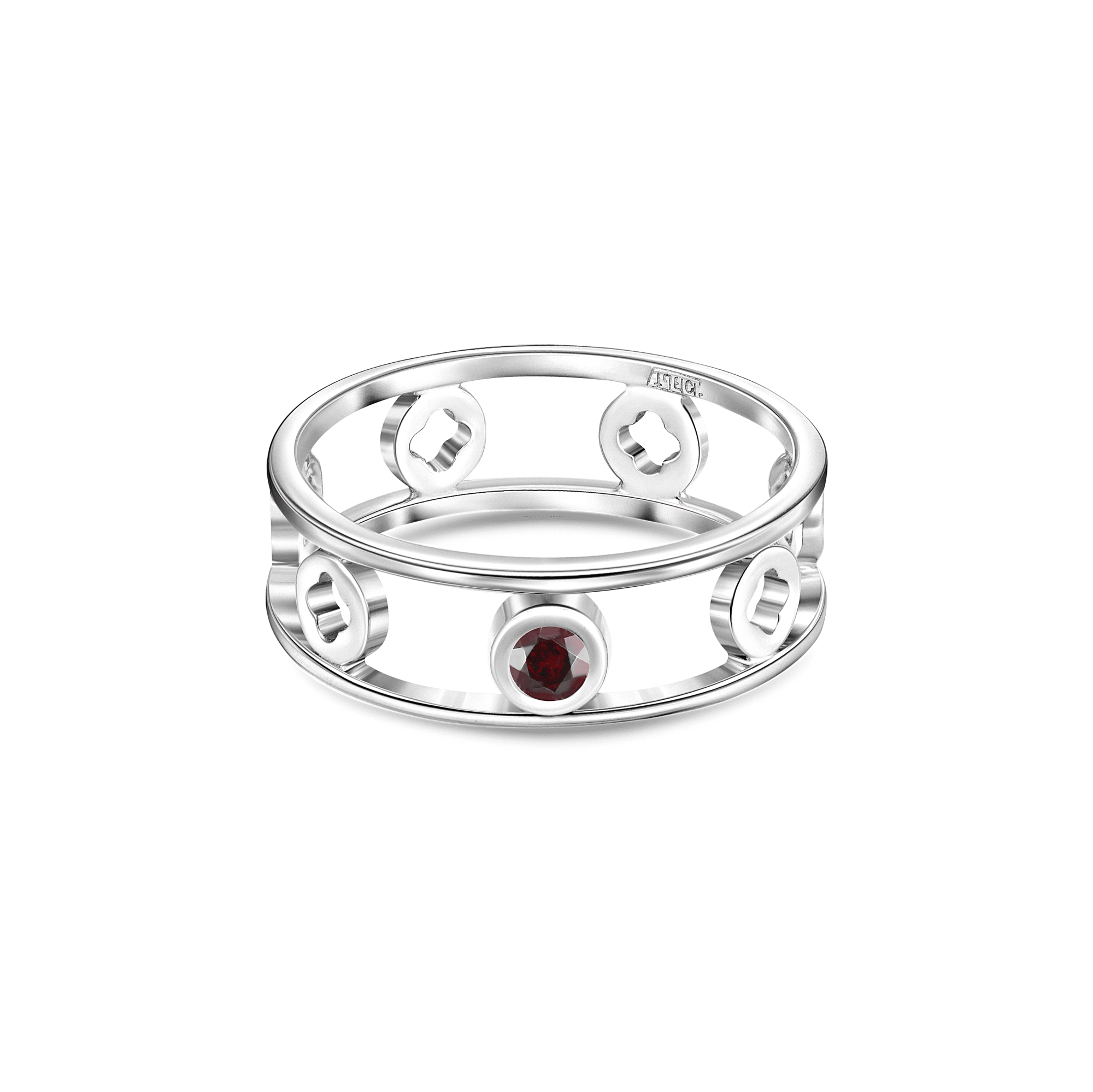 INFANTA Кольцо двойное Principessa Tamburello с гранатом