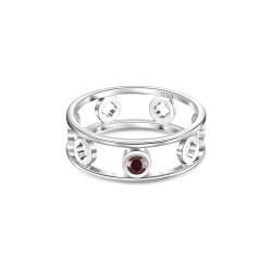 INFANTA Кольцо двойное Principessa Tamburello с гранатом