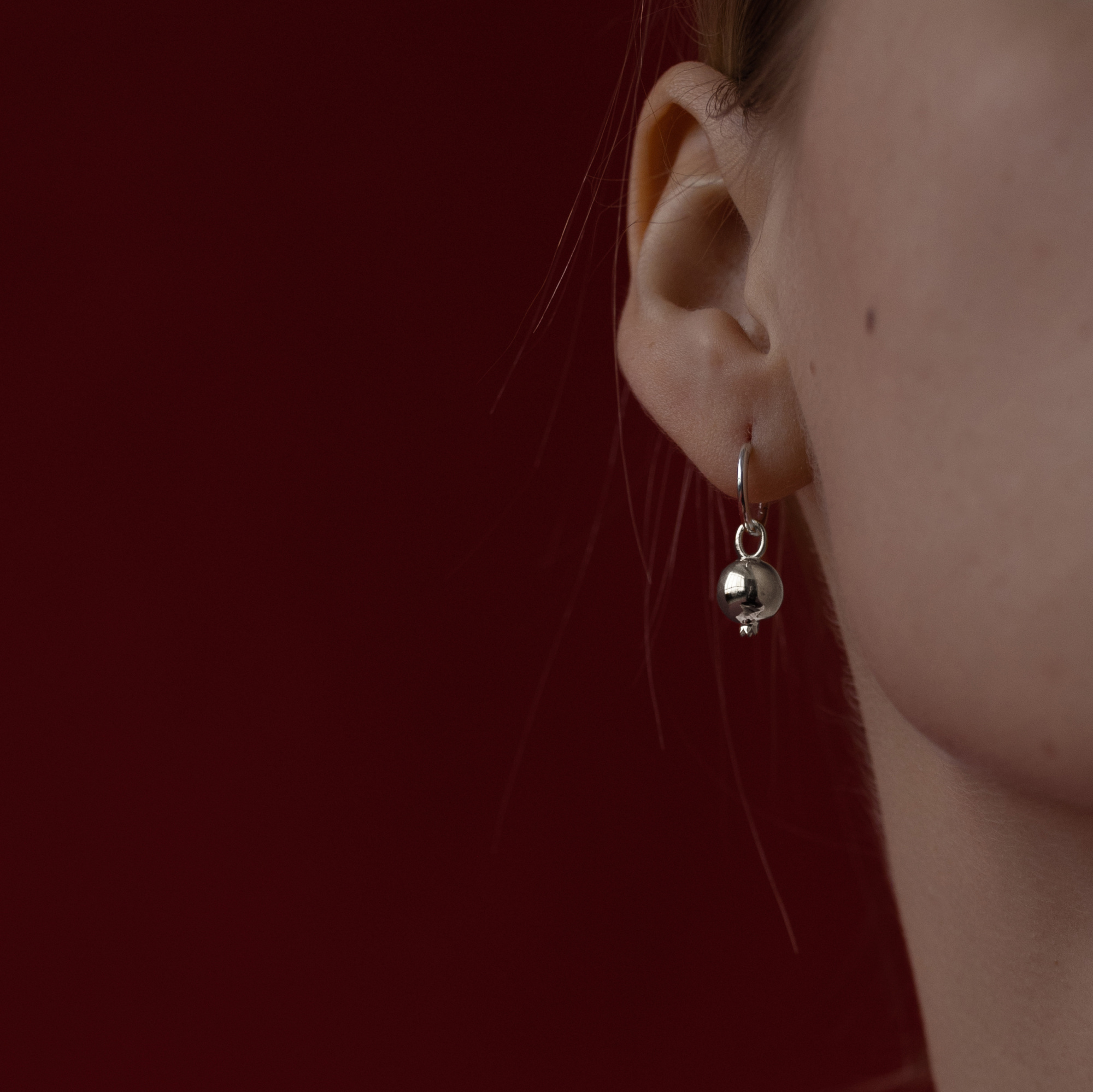 MS. MARBLE серьга Pomegranate серебро