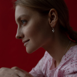 MS. MARBLE серьга Pomegranate серебро