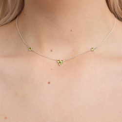 INFANTA Чокер Principessa Trifoglio piccolo с хризолитами в серебре