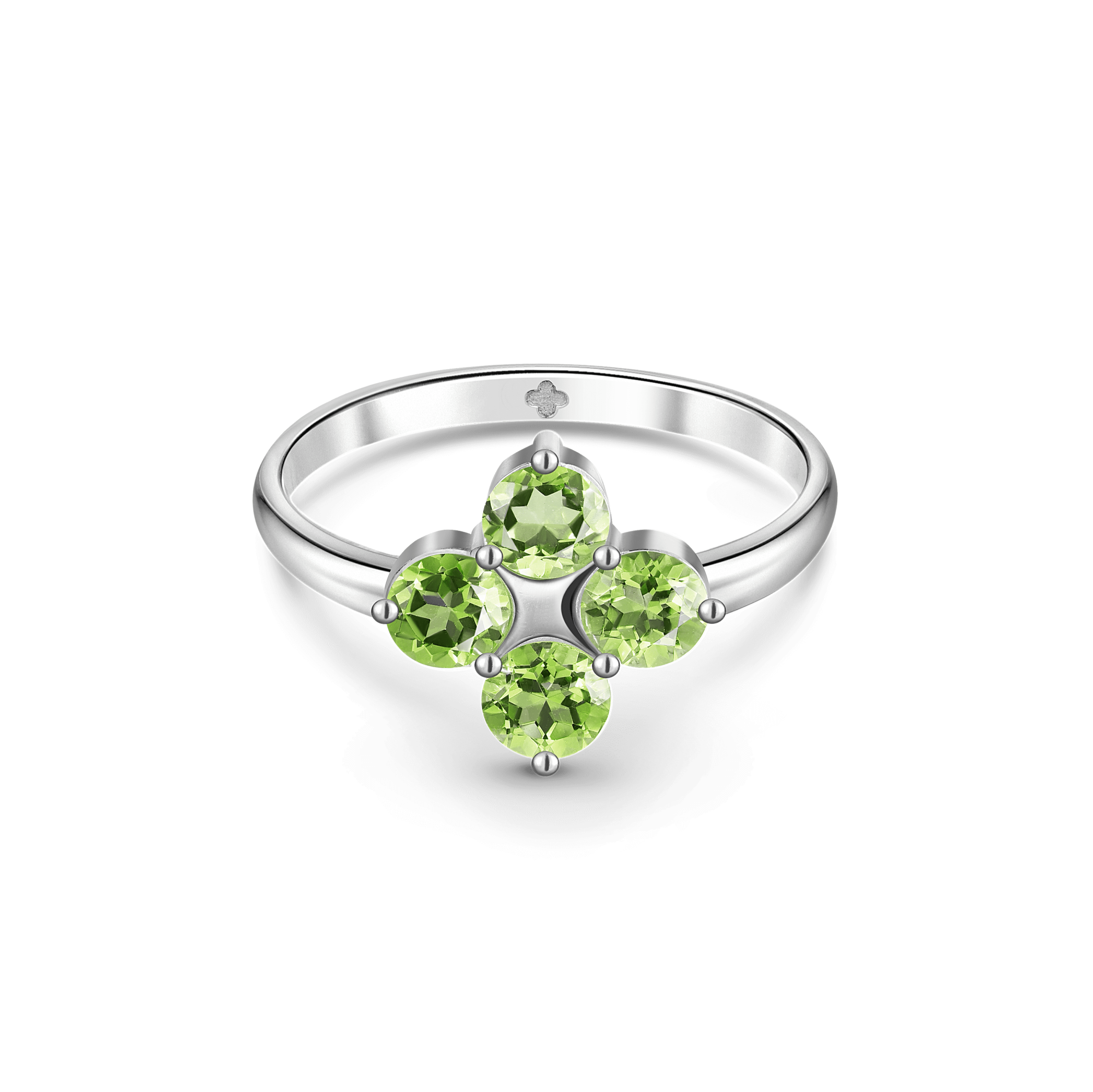 INFANTA Кольцо Principessa Quadrifoglio с хризолитами в серебре