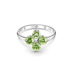 INFANTA Кольцо Principessa Quadrifoglio с хризолитами в серебре