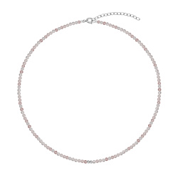 MS. MARBLE Чокер с розовым кварцем серебро