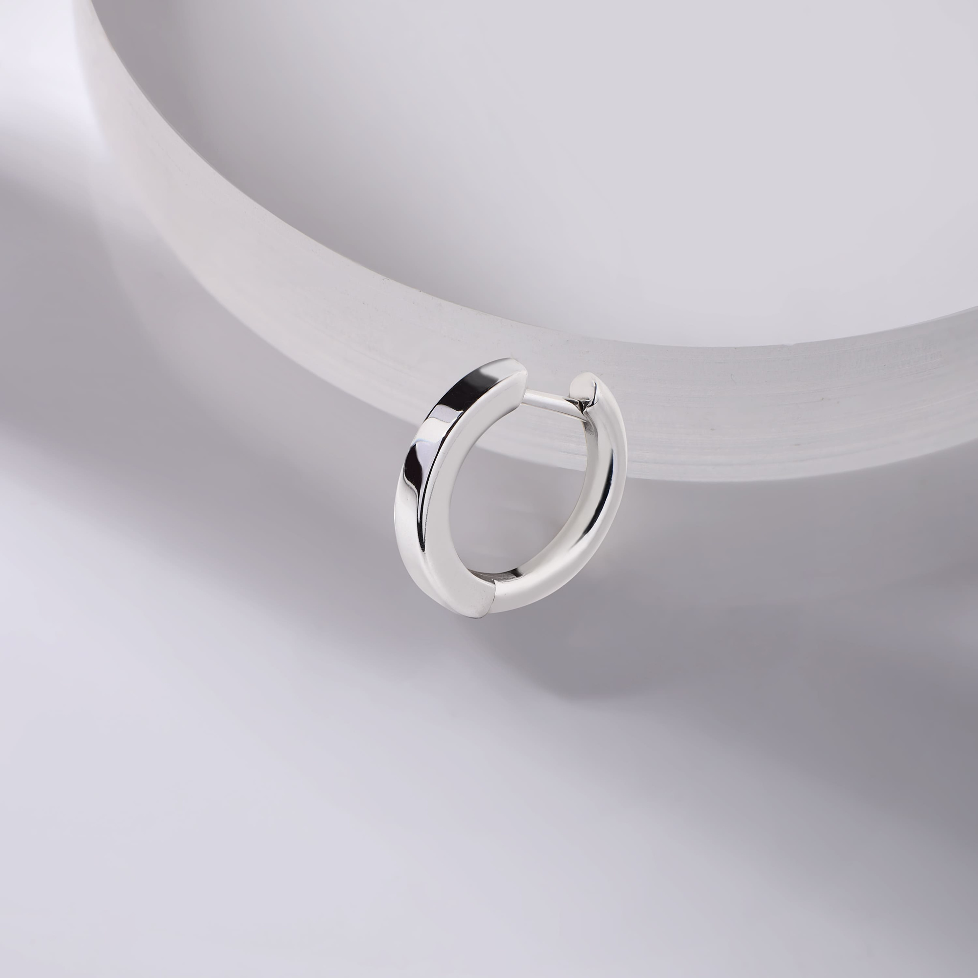 INFANTA Моносерьга Круг - Квадрат серебро