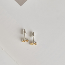 INFANTA Серьги пусеты Principessa Trifoglio с цитринами в серебре