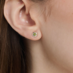 INFANTA Пусеты круглые Principessa Cerchio с хризолитами в серебре