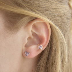 INFANTA Кафф с камнем Cerchio с аметистом в серебре