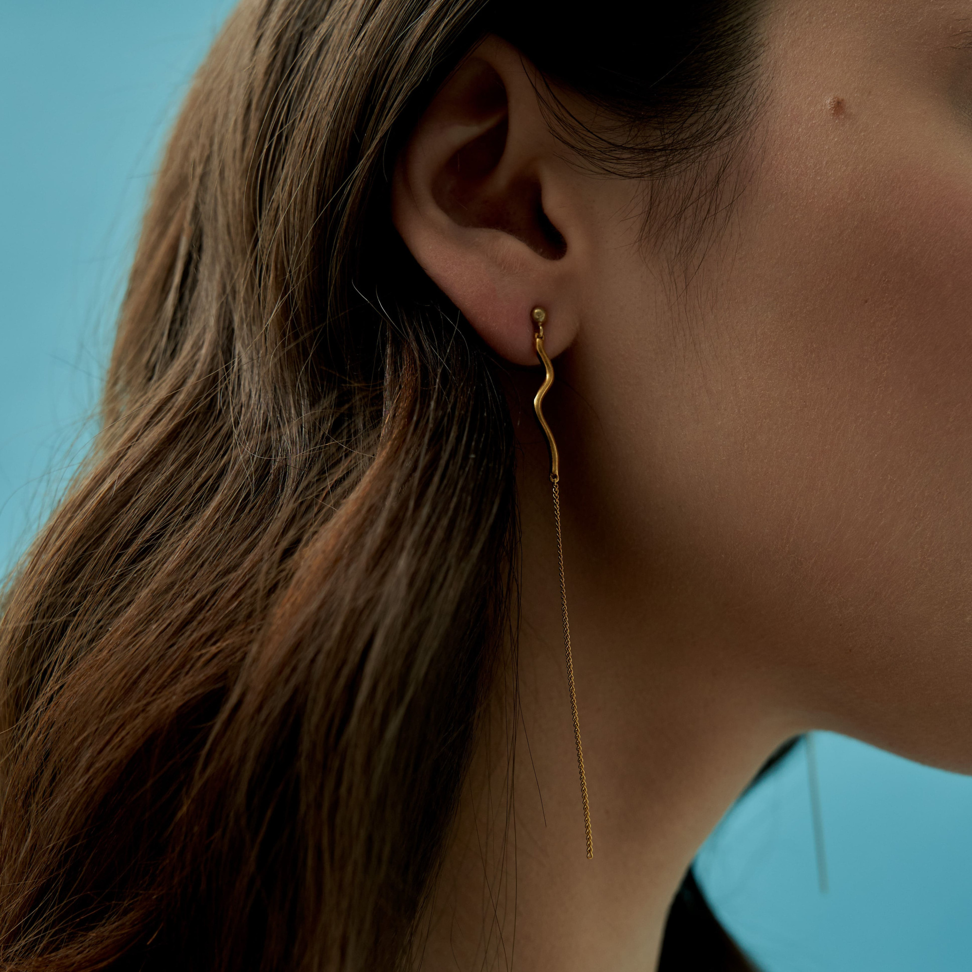 MS. MARBLE серьги Flow позолота