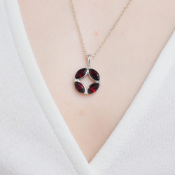 INFANTA Кулон Principessa Marchese Grande с гранатами в серебре