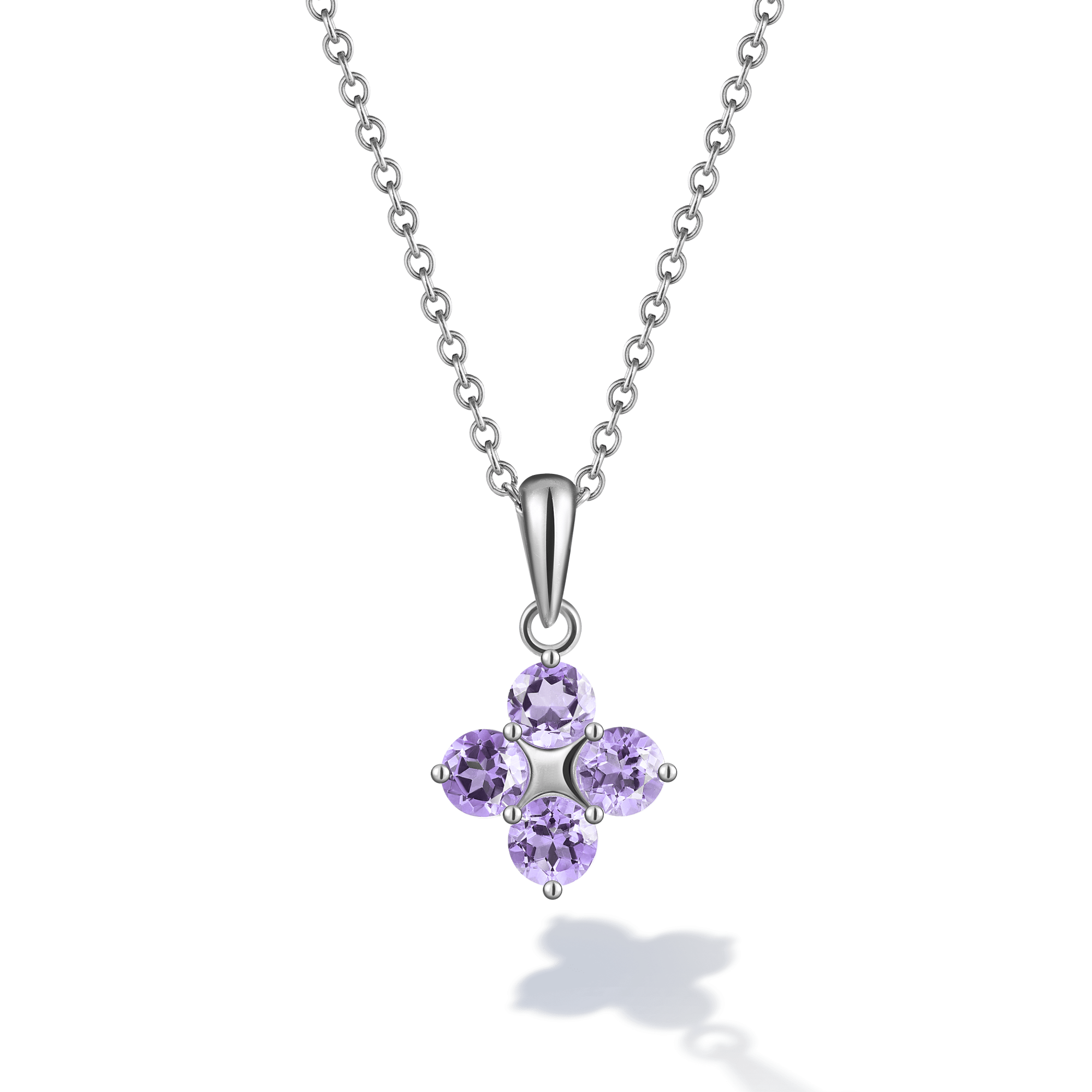 INFANTA Кулон Principessa Quadrifoglio с аметистами круг