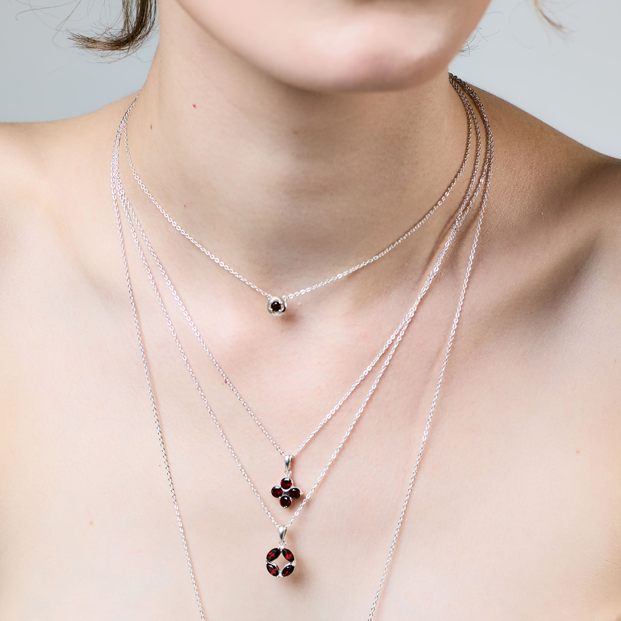 INFANTA Кулон Маркизы Principessa Marchese с гранатами в серебре