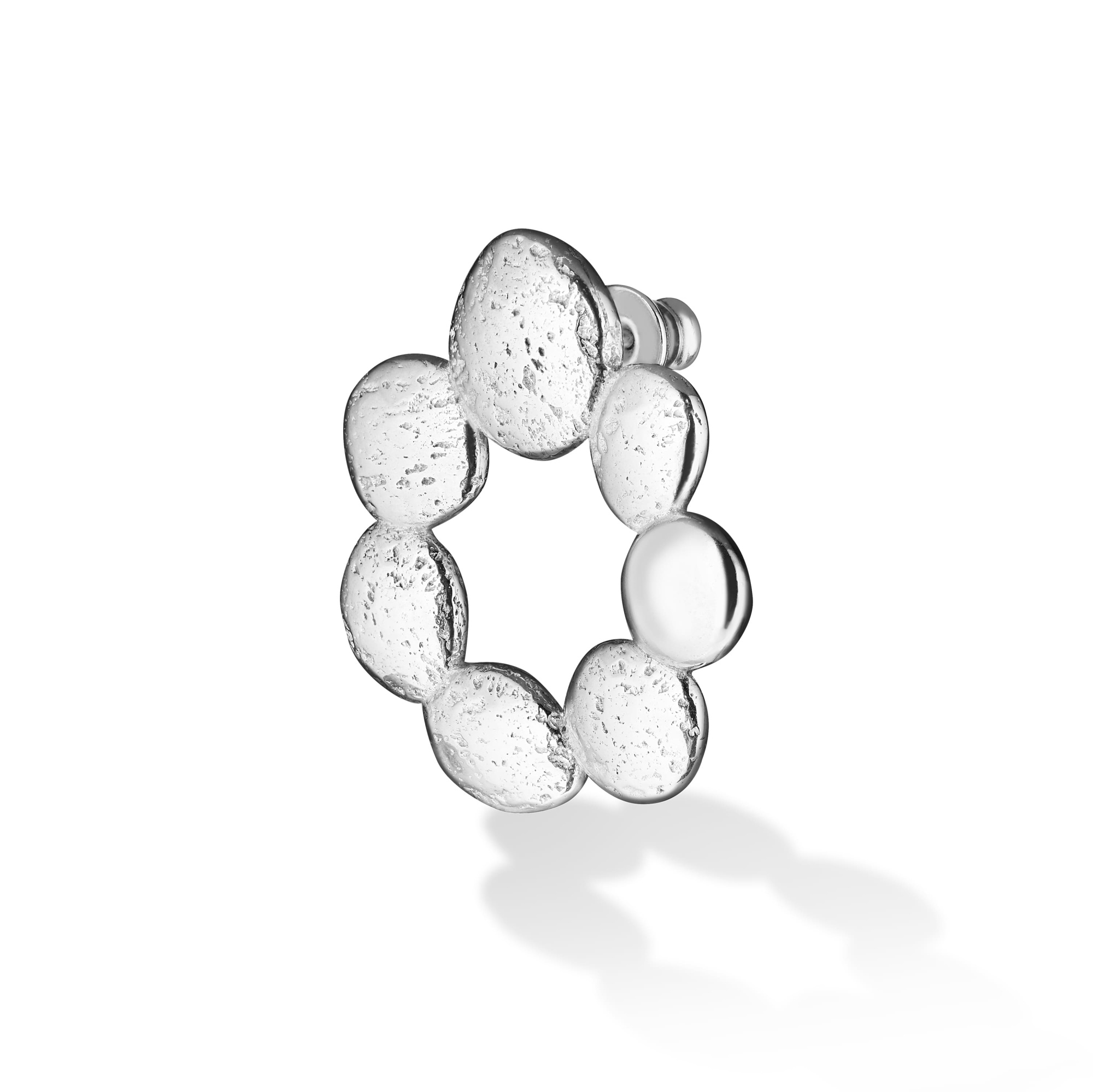 INFANTA Моносерьга круглая Sasso Галька серебро