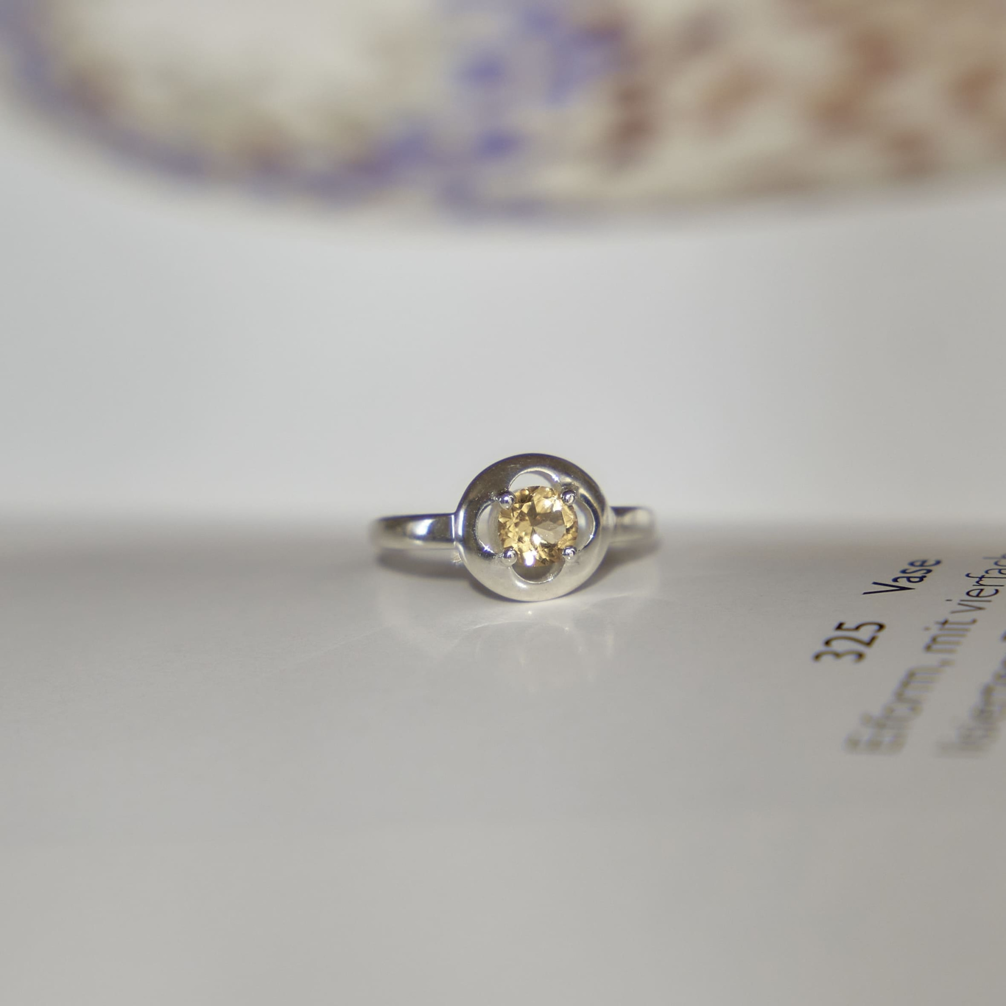 INFANTA Кафф с камнем Cerchio с цитрином в серебре