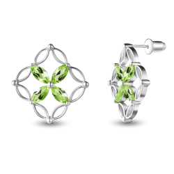 INFANTA Серьги Principessa Marchese с хризолитами в серебре