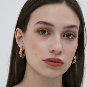 EKATERINA TOLSTAYA Серьги Карамель Конго, желтая позолота