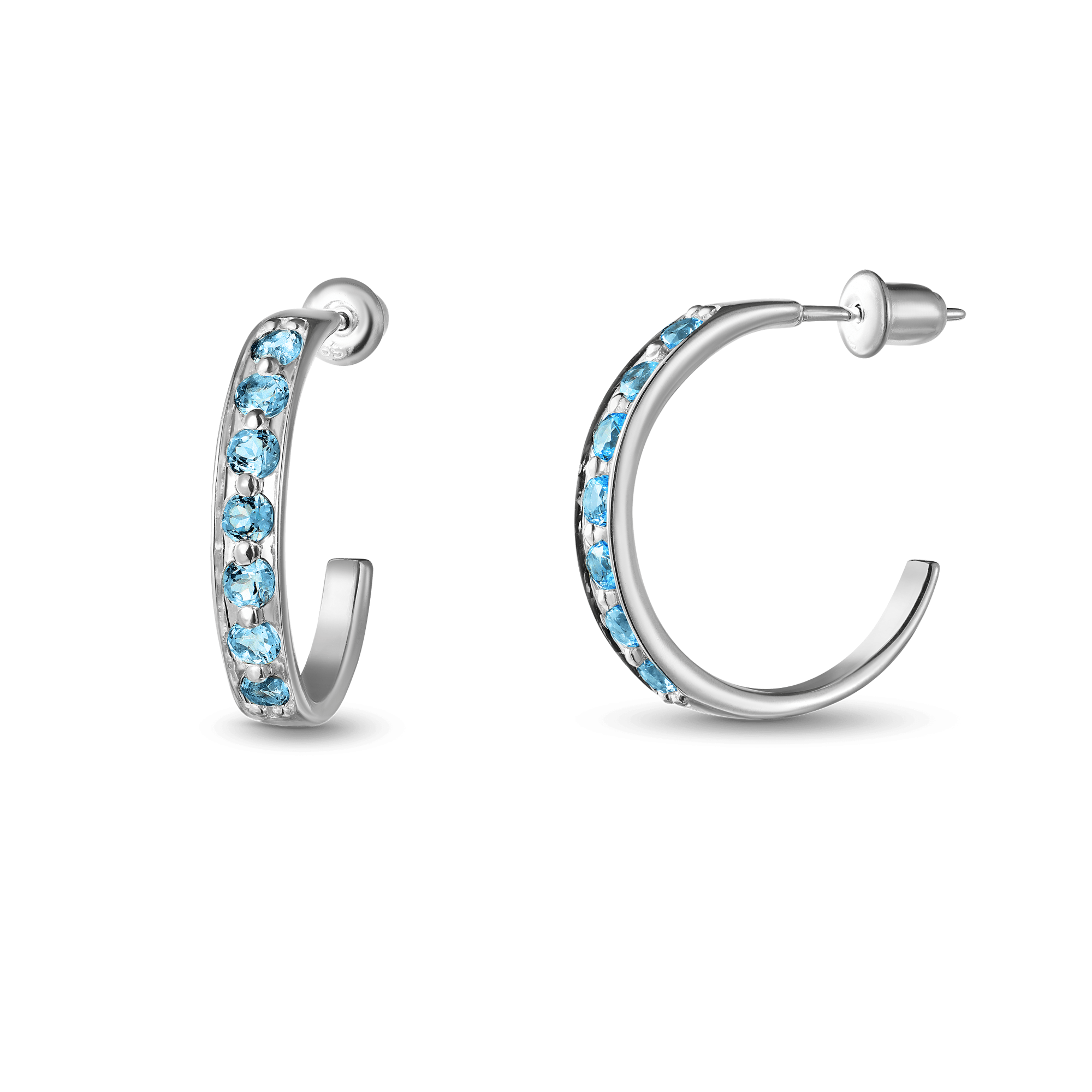 INFANTA Серьги-полукольца Traccia дорожка с топазами