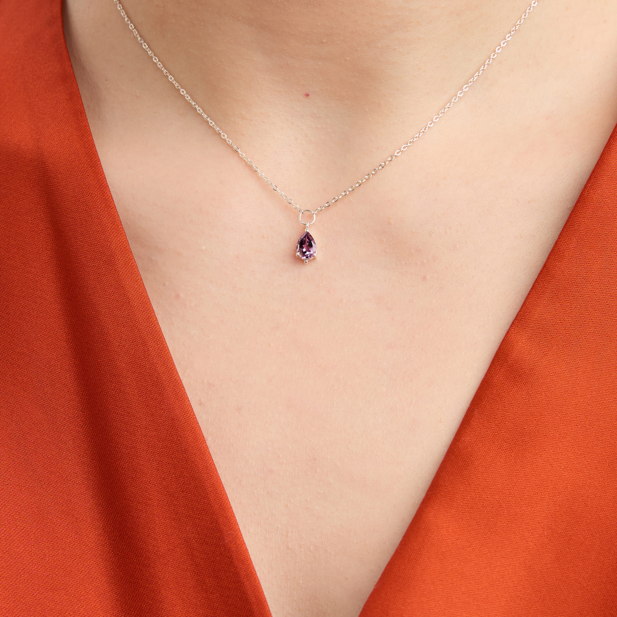 INFANTA Чокер Principessa Goccia с аметистом в серебре