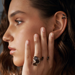URBAN ISLAND кольцо Smoky Topaz Trillion Cut Small | Smoky
