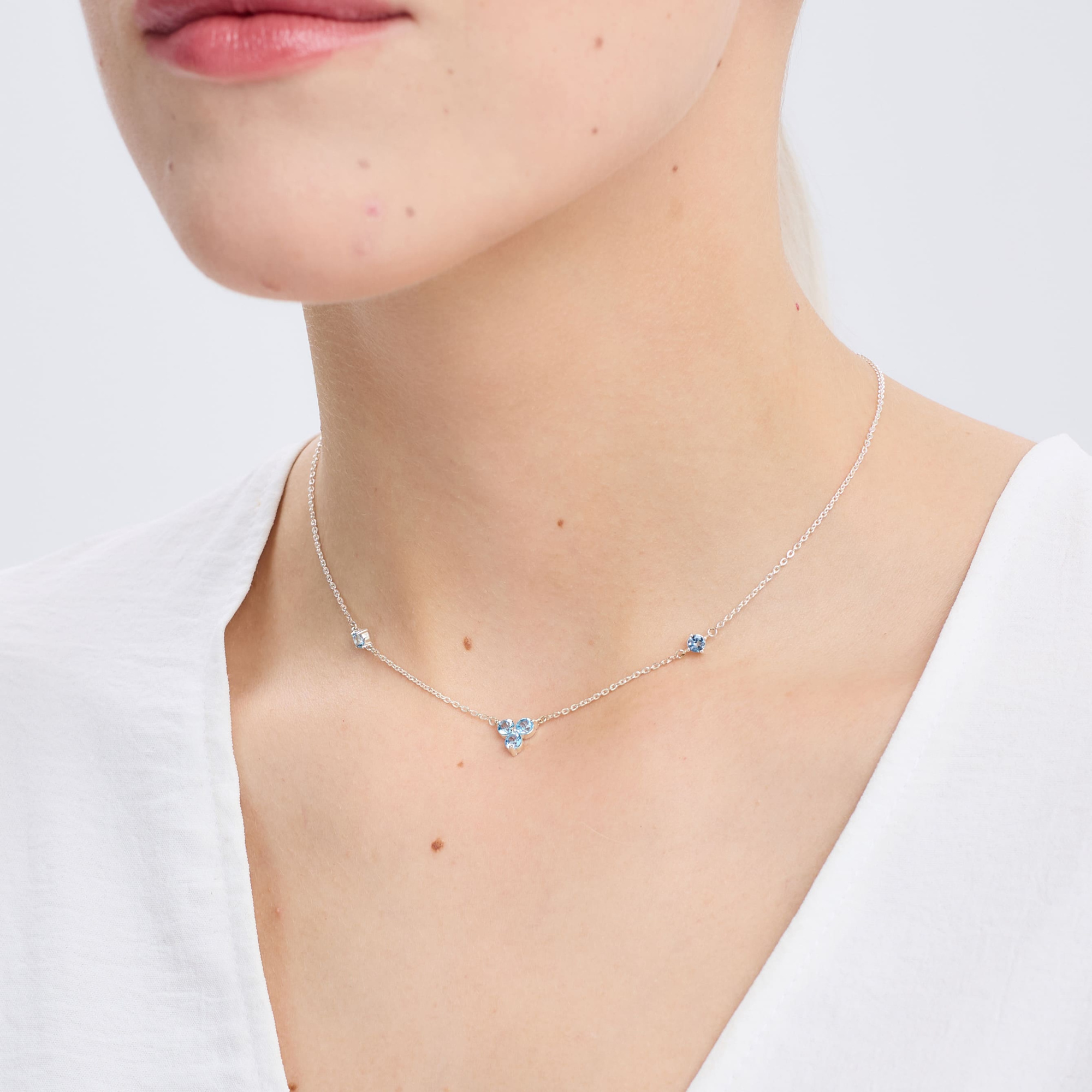 INFANTA Чокер Principessa Trifoglio piccolo с топазами в серебре