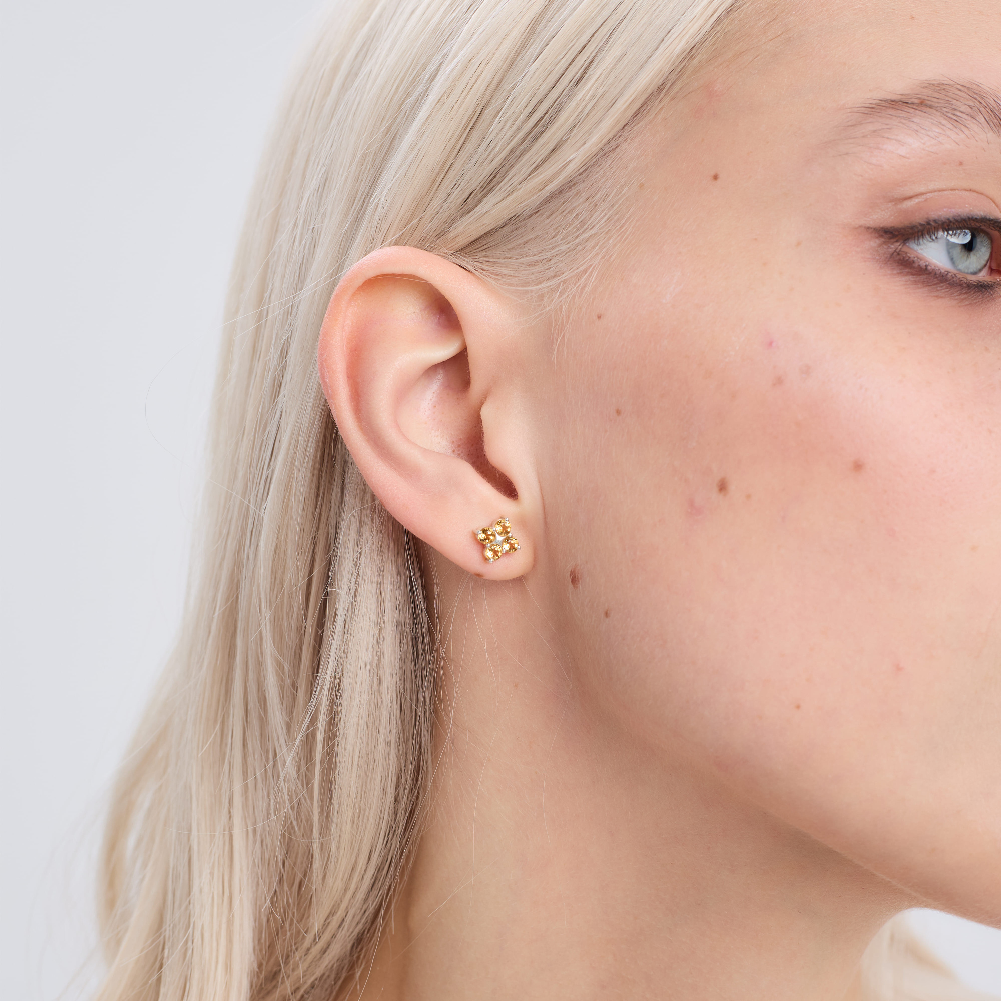 INFANTA Пусеты Principessa piccolo Quadrifoglio с цитринами в серебре