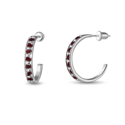 INFANTA Серьги-полукольца Traccia дорожка с гранатами