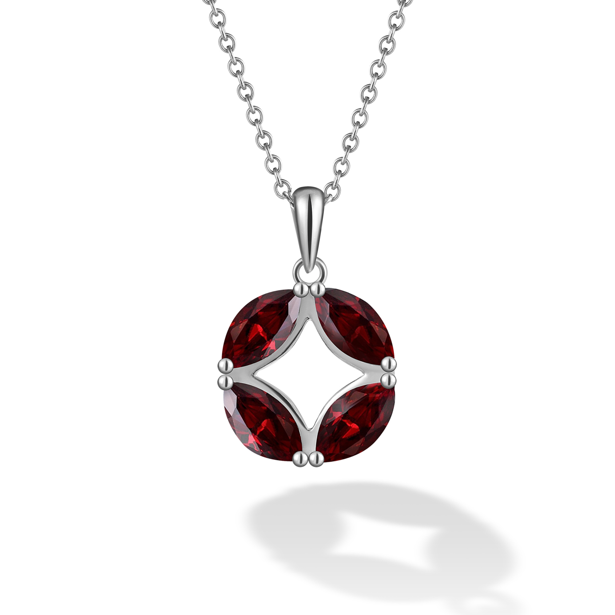 INFANTA Кулон Principessa Marchese Grande с гранатами в серебре