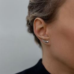 INFANTA Клаймбер Virgola grande на правое ухо серебро