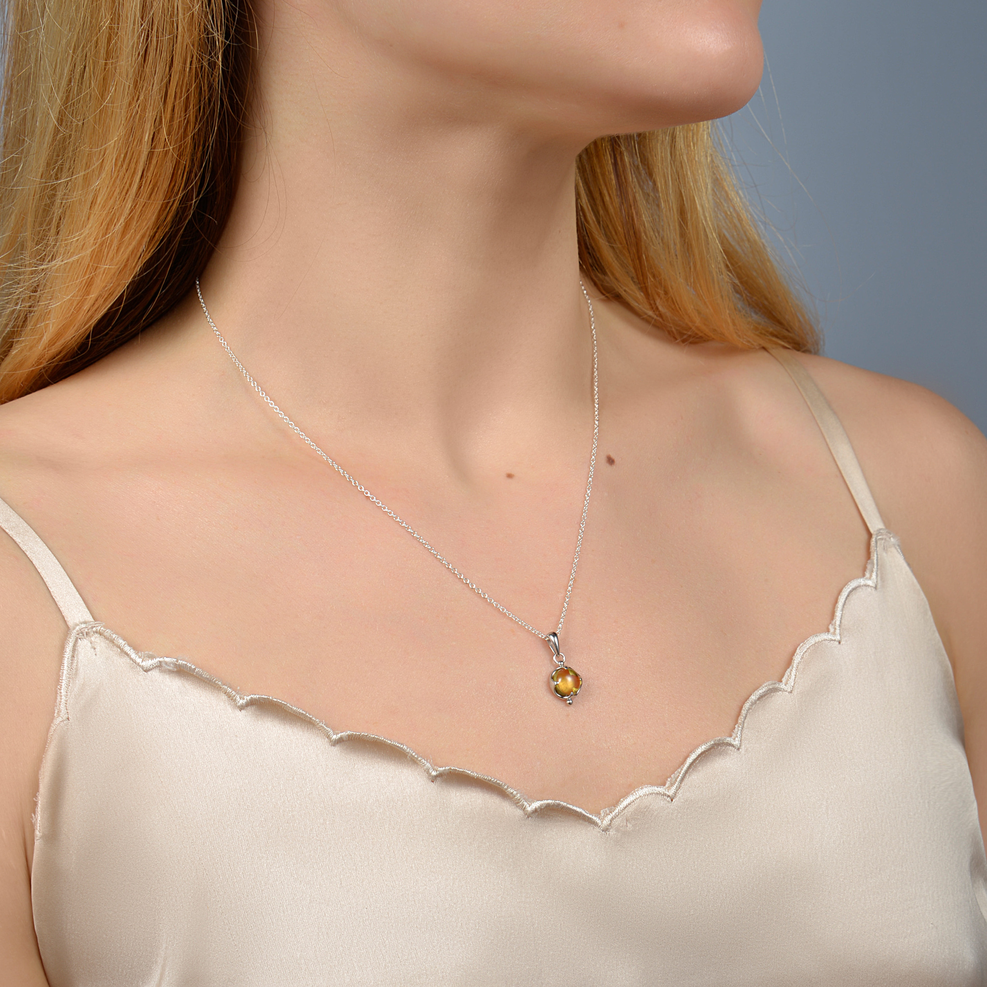 INFANTA Кулон FRONT 8 Белое Золото 585 - Цитрин